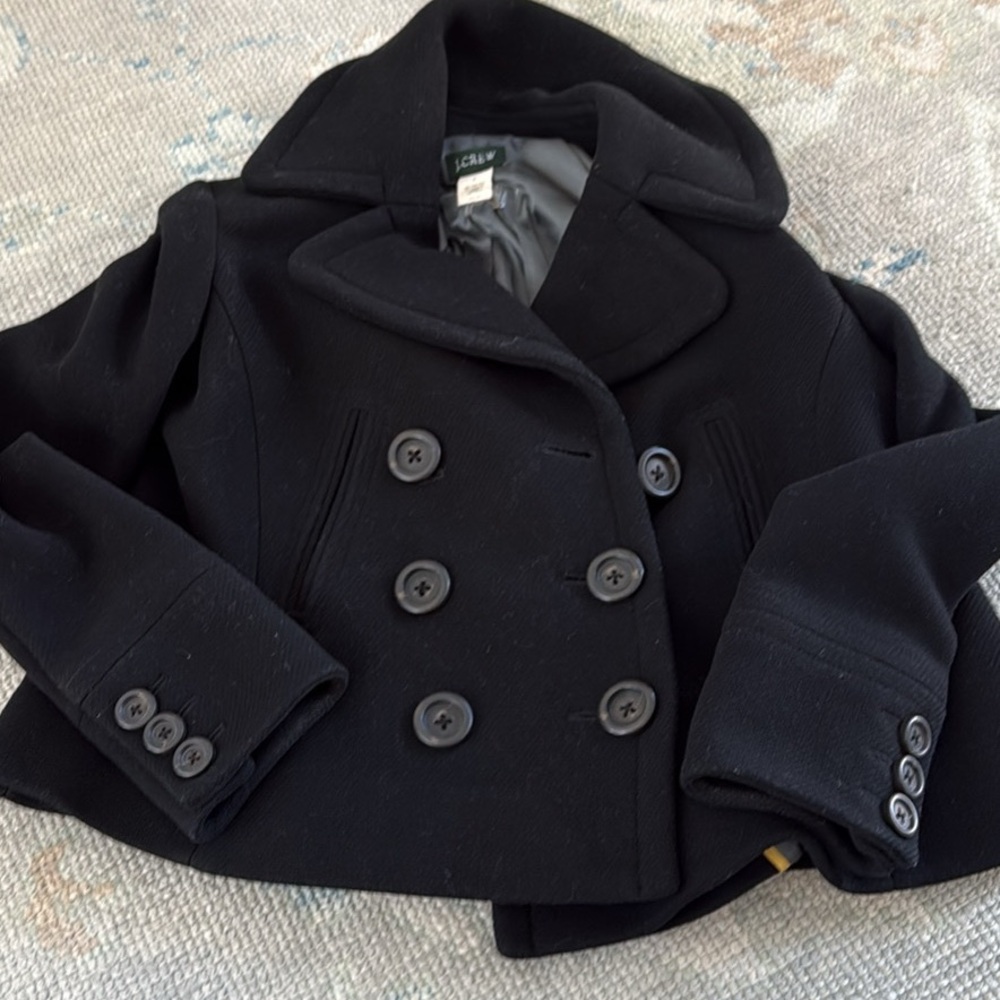 Black Double-Breasted Peacoat